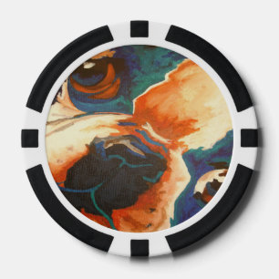 Bulldog-Portrait Pokerchips