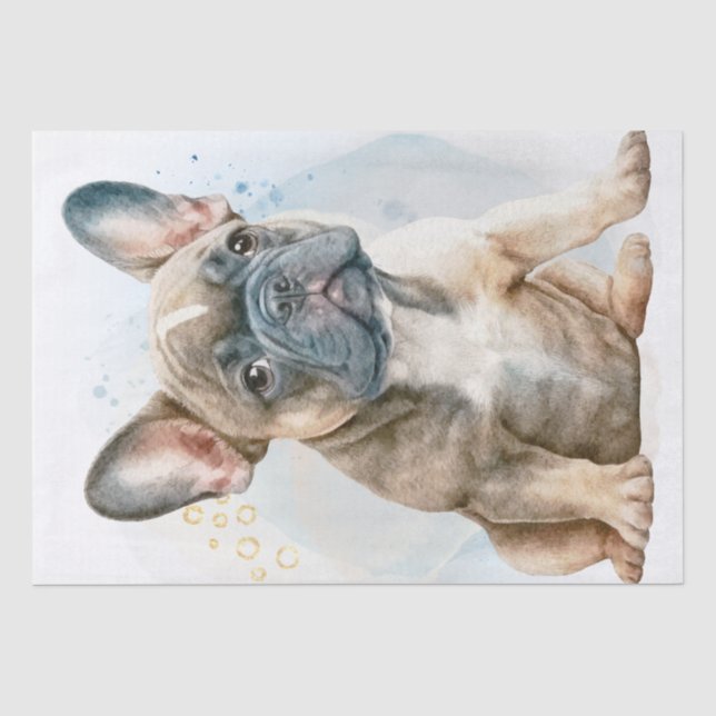Bulldog-Portrait Seidenpapier (Vorderseite)