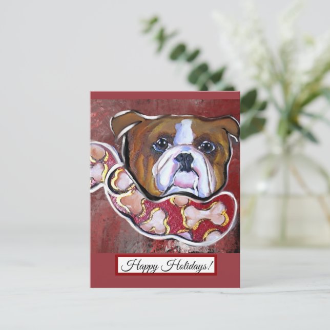 Bulldog Postkarte (Stehend Vorderseite)