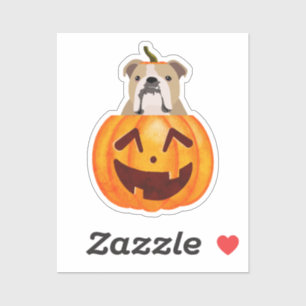 Bulldog Pumpkin-Sticker Aufkleber