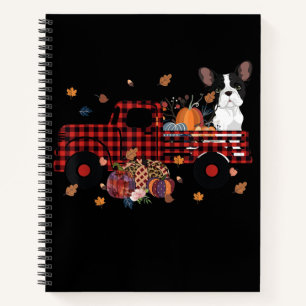 Bulldog Pumpkin Truck Erntedank Halloween Notizbuch