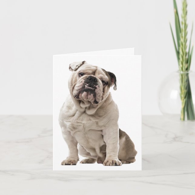 Bulldog Puppy Dog Liebe, Hallo, denken Sie an Sie Karte (Vorderseite)