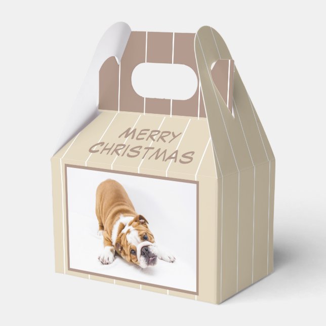 Bulldog Puppy Foto personalizable Geschenkschachtel (Vorderseite)