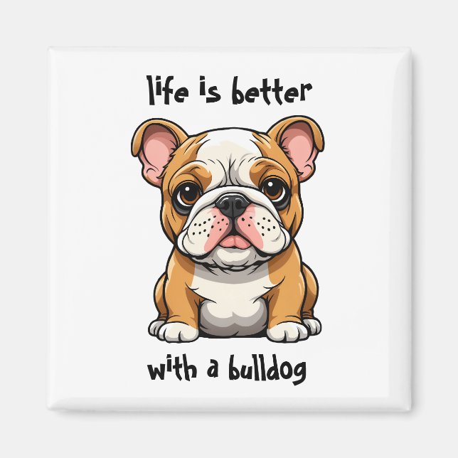 Bulldog Puppy Magnet (Vorne)