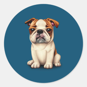 Bulldog Puppy Runder Aufkleber