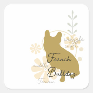 Bulldog Quadratischer Aufkleber