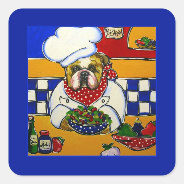 BULLDOG QUADRATISCHER AUFKLEBER (Vorderseite)