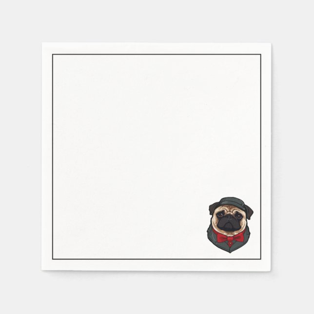 Bulldog Red & Black Kleidung Serviette (Vorderseite)