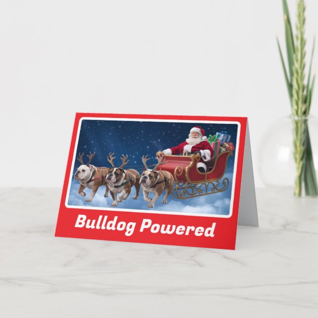 Bulldog Reindeer Karte (Vorderseite)