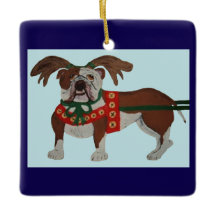 Bulldog Rentier des Weihnachtsmanns