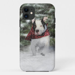 Bulldog Rescue Pup Dashing durch den Schnee title_seo2