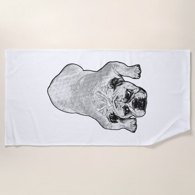 Bulldog Rest Sun Handtuch (Vorderseite)
