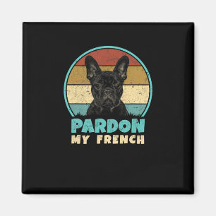 Bulldog Retro Vintag 60er 70er Fun Frenchie Lieben Magnet