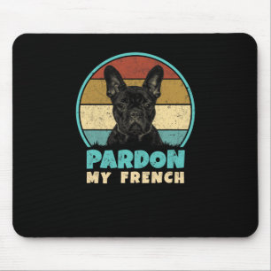 Bulldog Retro Vintag 60er 70er Fun Frenchie Lieben Mousepad