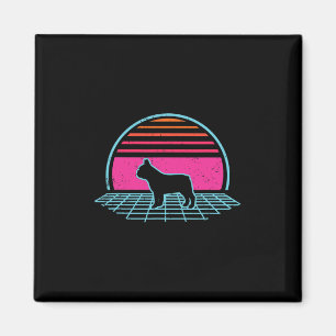 Bulldog Retro Vintag 80er Style Dog Lover Geschenk Magnet