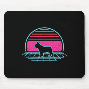 Bulldog Retro Vintag 80er Style Dog Lover Geschenk Mousepad