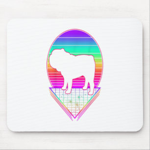 Bulldog Retro Vintage 80er Jahre Lustiges Hundelie Mousepad