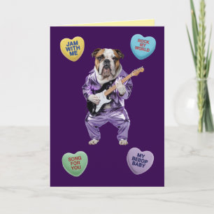 Bulldog-Rocker-Valentinskarta Feiertagskarte