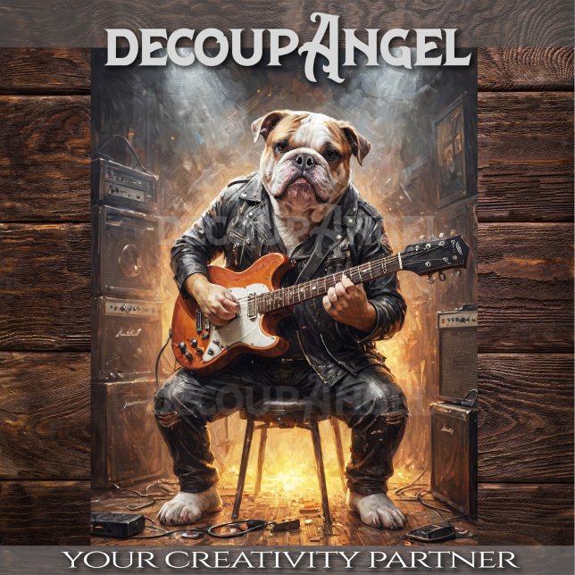 Bulldog Rockstar - Vert. - Entkoppelung - Seidenpapier (Von Creator hochgeladen)