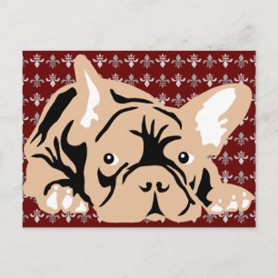 Bulldog-Rose Postkarte