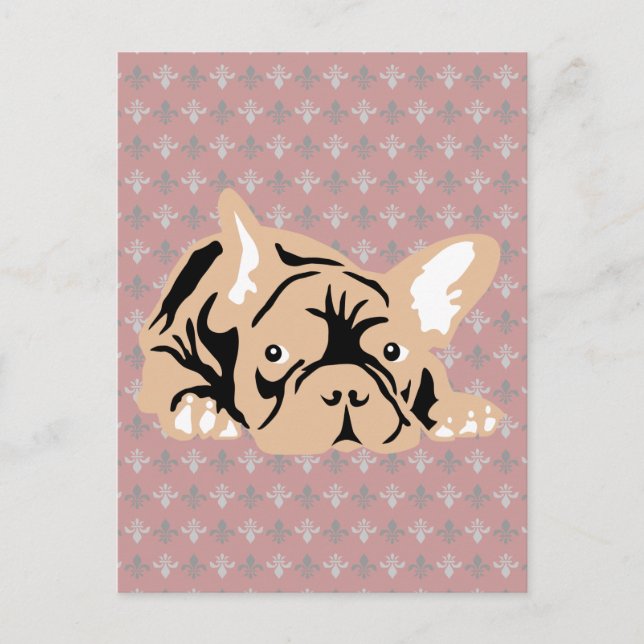 Bulldog-Rose Postkarte (Vorderseite)