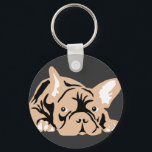 Bulldog-Rose Schlüsselanhänger<br><div class="desc">Bulldoggen dogge doggenhaus "french bulldog" "Bulldogge" "Bouledogue Francais" chien caine "Bouledogue Francese" "Bulldoggen Francés"</div>