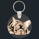 Bulldog-Rose Schlüsselanhänger<br><div class="desc">Bulldoggen dogge doggenhaus "french bulldog" "Bulldogge" "Bouledogue Francais" chien caine "Bouledogue Francese" "Bulldoggen Francés"</div>