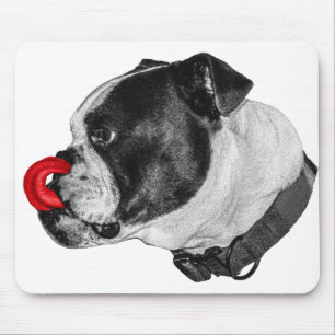 Bulldog-Rot-Akzent-Mauspad Mousepad