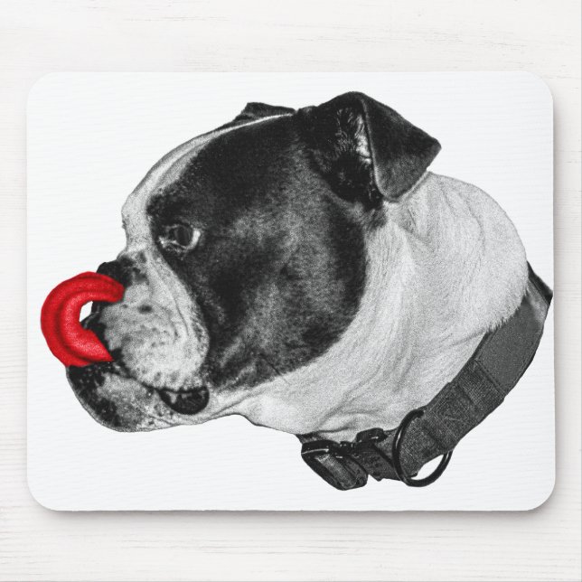 Bulldog-Rot-Akzent-Mauspad Mousepad (Vorne)