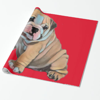 Bulldog Rot Geschenkpapier