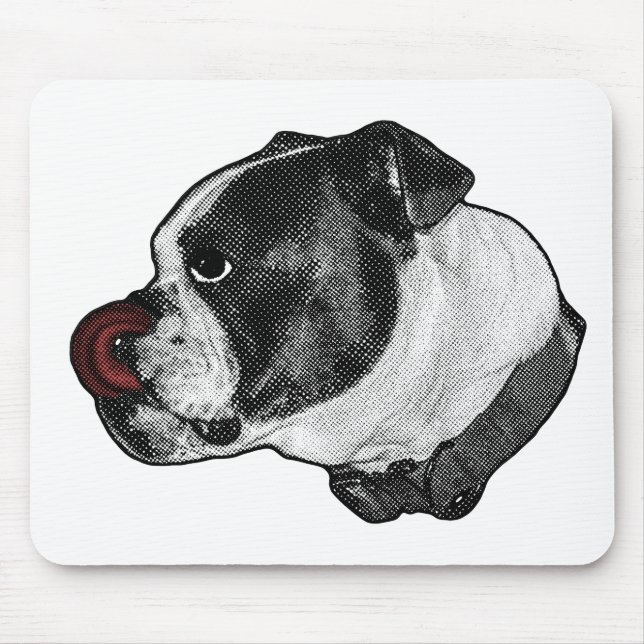 Bulldog Ruby Schreibtisch Mousepad (Vorne)