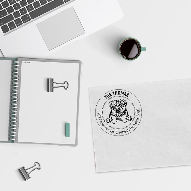 Bulldog-Rücksendeadresse Gummistempel (Von Creator hochgeladen)