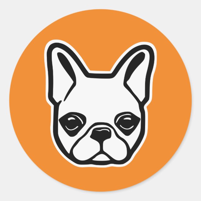 Bulldog Runder Aufkleber (Vorderseite)