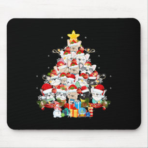 Bulldog Santa Claus Xmas Tree Lights Frohe Weihnac Mousepad