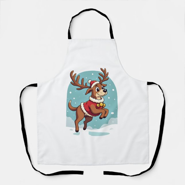 Bulldog Santa Cookies Schürze (Vorderseite)