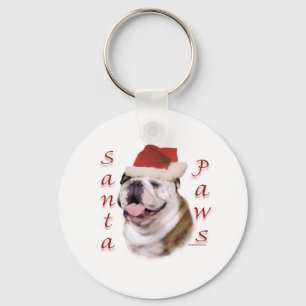 Bulldog Santa Paws Schlüsselanhänger