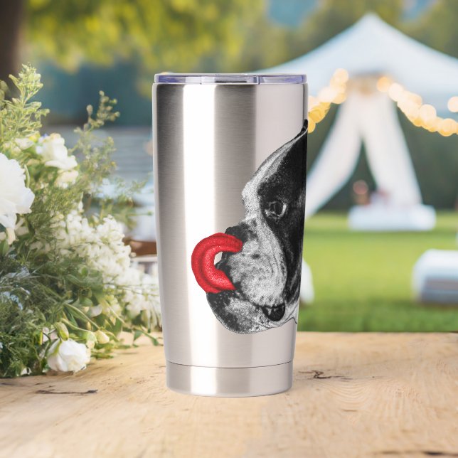 Bulldog Scarlet Tongue Charm Thermobecher (Hochzeit (gedreht))