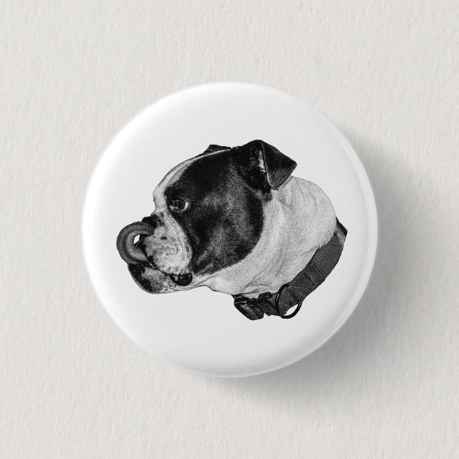 Bulldog-Schattierte Aufkleber Button (Vorderseite)