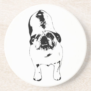 Bulldog - schau nach oben, kühl nach B&W Getränkeuntersetzer
