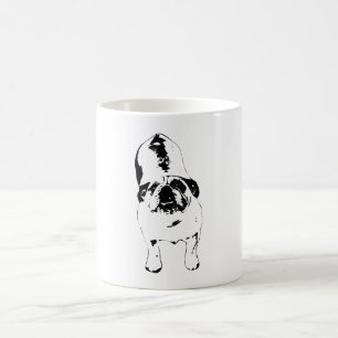 Bulldog - schau nach oben, kühl nach B&W Kaffeetasse
