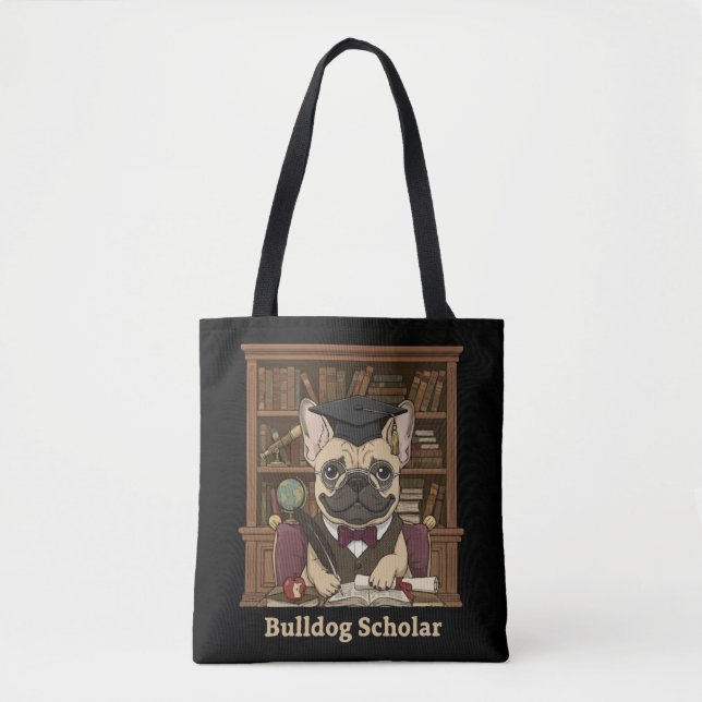  Bulldog Scholar | Cute French Bulldog Professor  Tasche (Vorderseite)