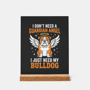 Bulldog-Schutzengel-Hund Acrylschild