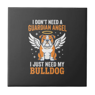 Bulldog-Schutzengel-Hund Fliese