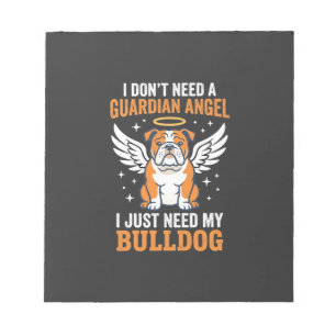 Bulldog-Schutzengel-Hund Notizblock