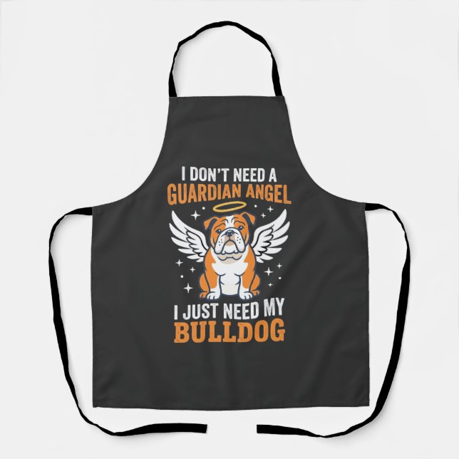 Bulldog-Schutzengel-Hund Schürze (Vorderseite)