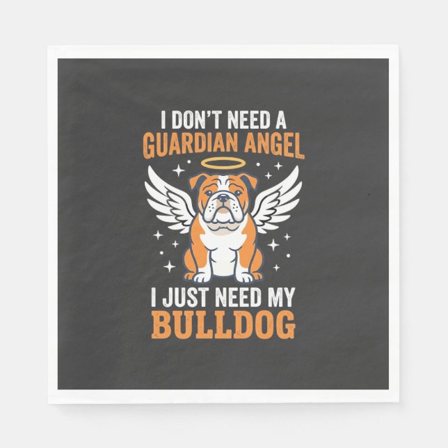 Bulldog-Schutzengel-Hund Serviette (Vorderseite)