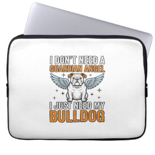Bulldog Schutzengel Vintage Hundeliebhaber-Shirt D Laptopschutzhülle