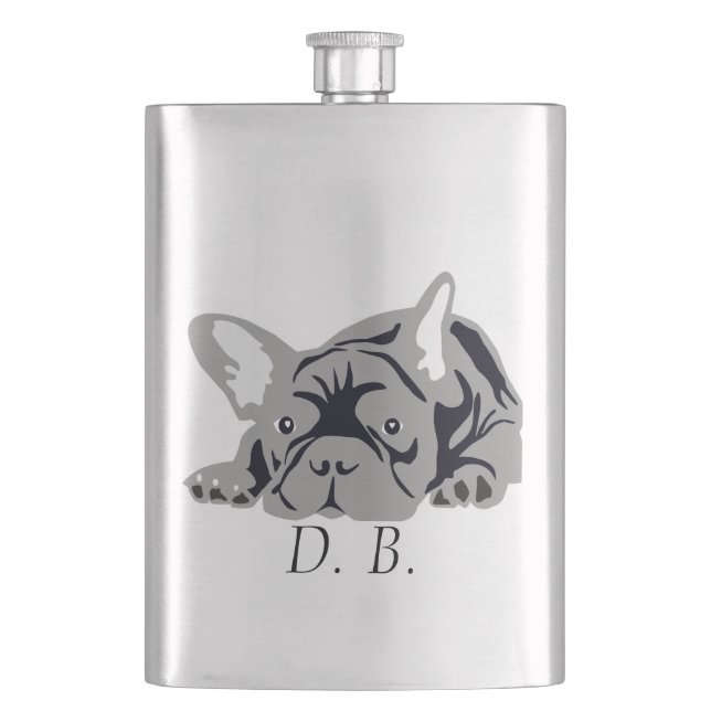 Bulldog-Schwarz Flachmann (Vorderseite)