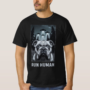 Bulldog Selfie UFO Fun Design Geschenk T-Shirt