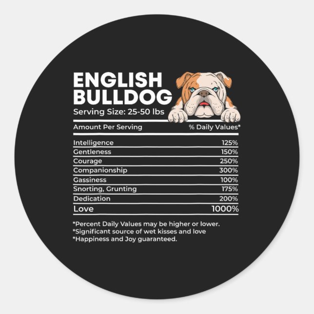 Bulldog Serviergröße - Hundebesitzer - Tierbestand Runder Aufkleber (Vorderseite)